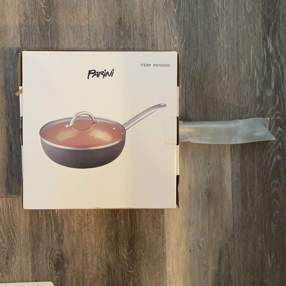 NEW in Box PARINI 11” Copper Non-Stick Wok with Lid - Picture 2 of 2